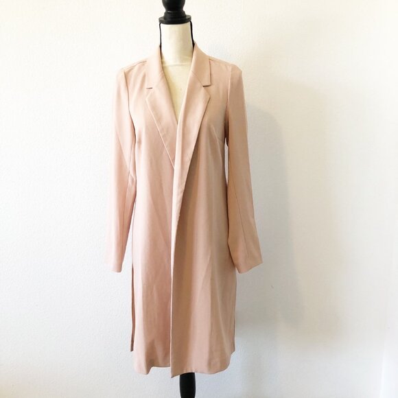 DR2 Daniel Rainn Draped Trench Coat Duster Pale Pink NWT Womens Small - Picture 1 of 10
